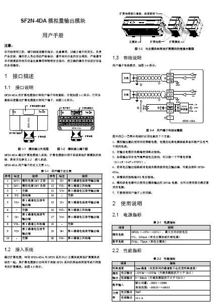 深川 SF2N-4DA模拟量输出模块用户手册