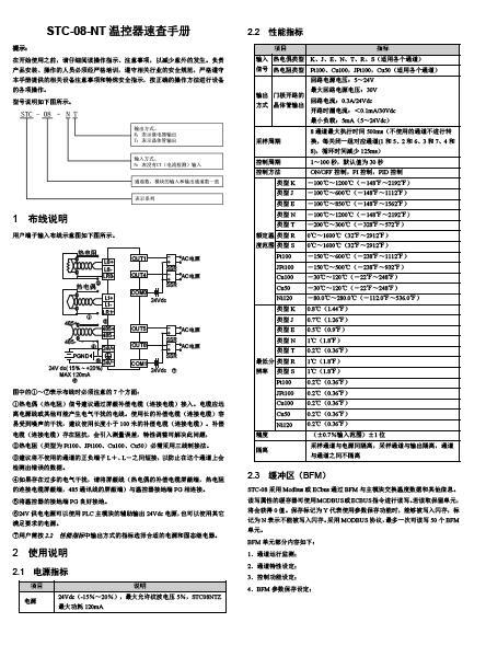 STC-08-NT 温控器用户速查手册